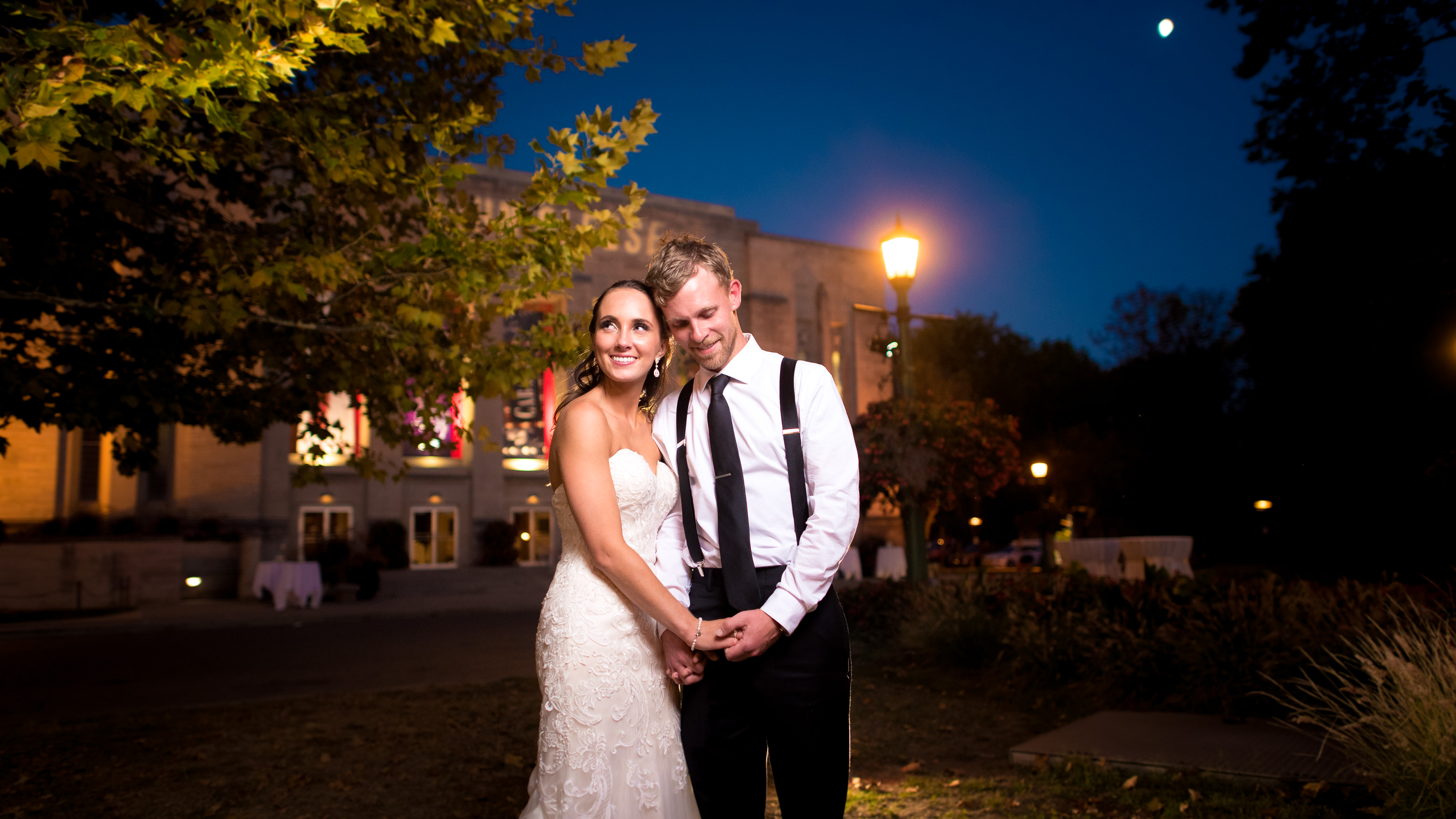 IU Auditorium Night Wedding Photos