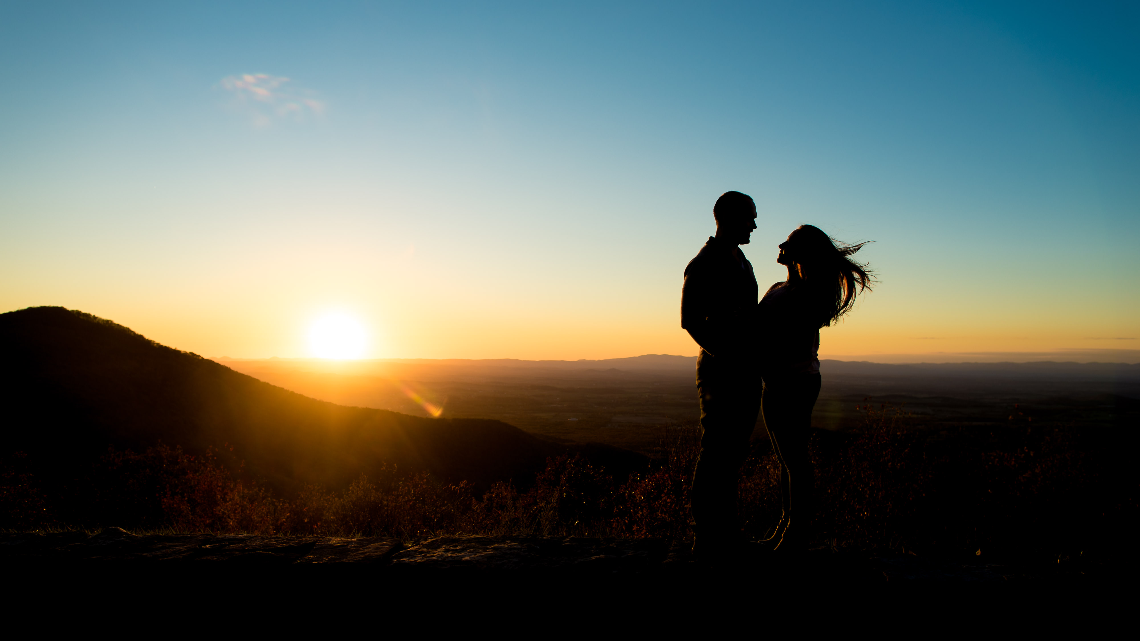 Shenandoah National Park Engagement Photo Silhouette