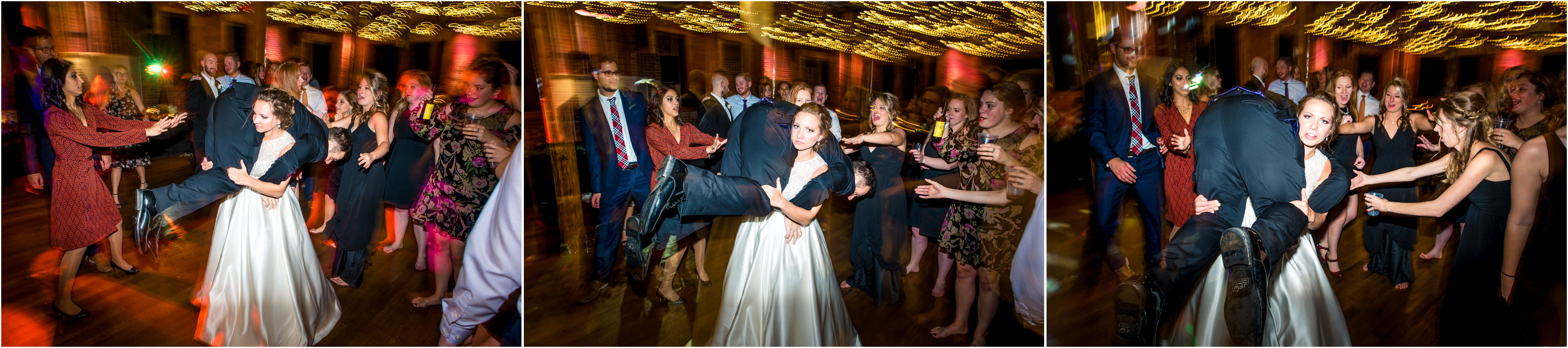 Funny Bride Carrying Away Husband at Wedding