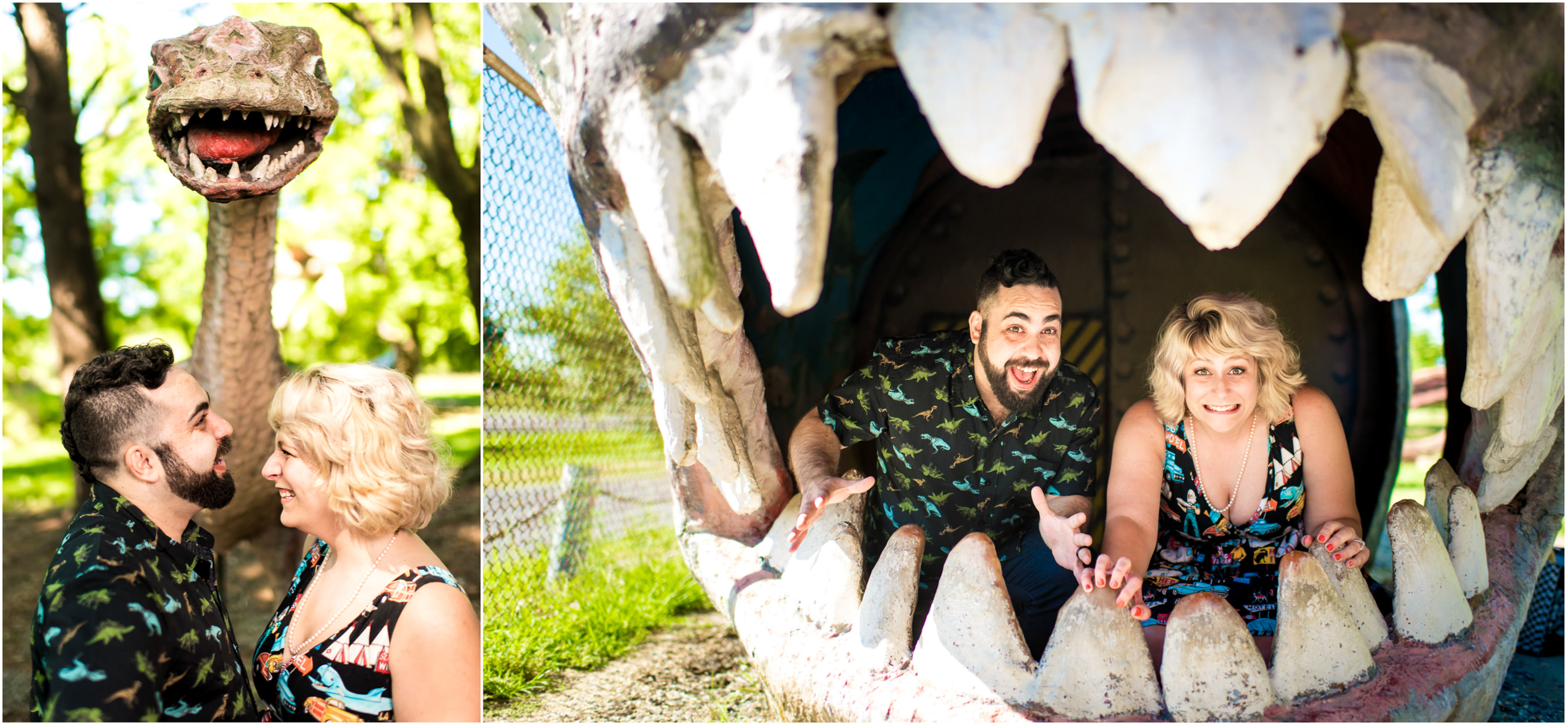 Funny Dinosaur Engagement Photos