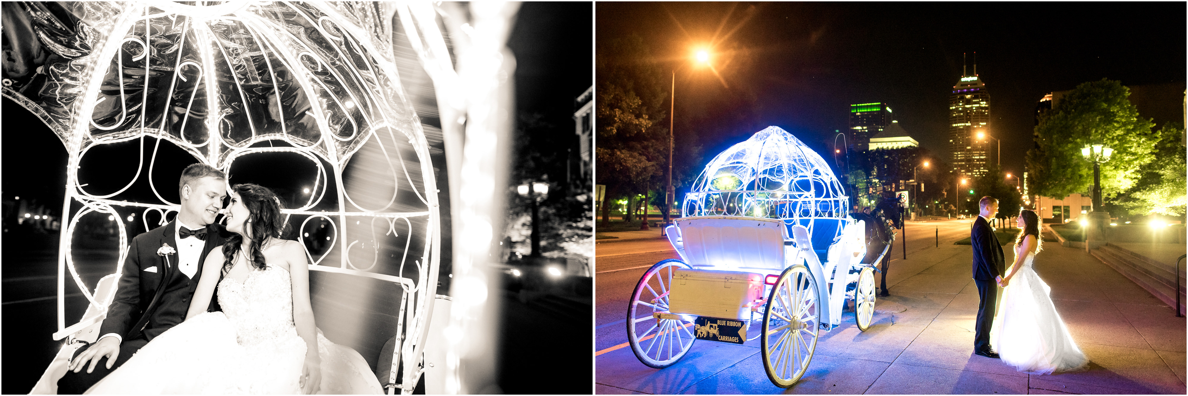 Downtown Indianapolis Wedding Photos at Night