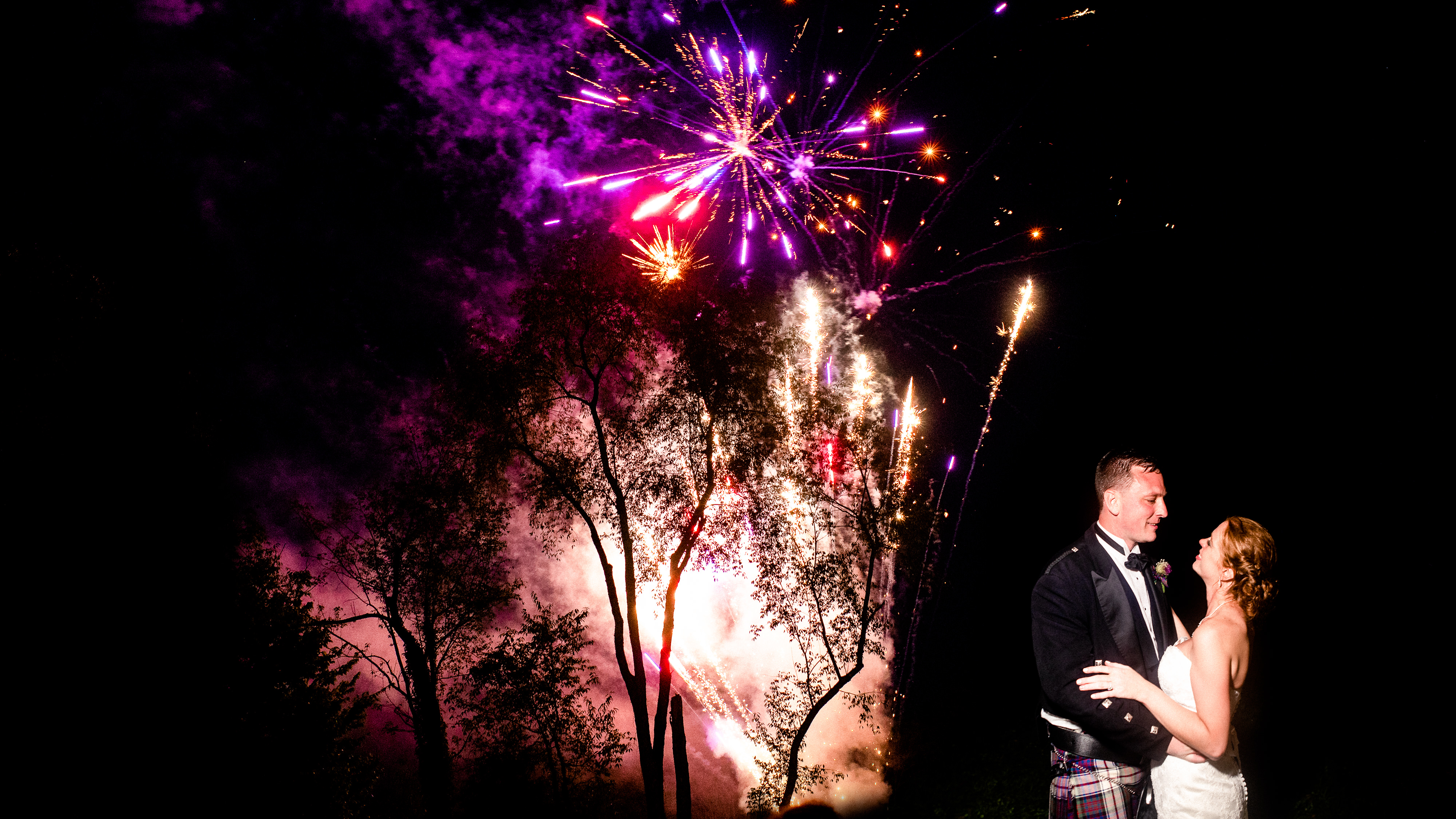 Wedding fireworks photo