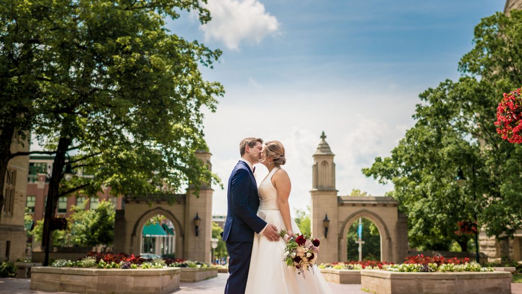 Sam + Jeremiah at the Sample Gates before their wedding