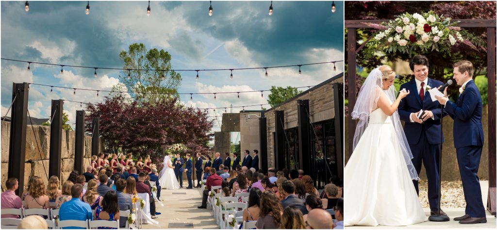 Sam + Jeremiah's east patio Woolery Mill wedding