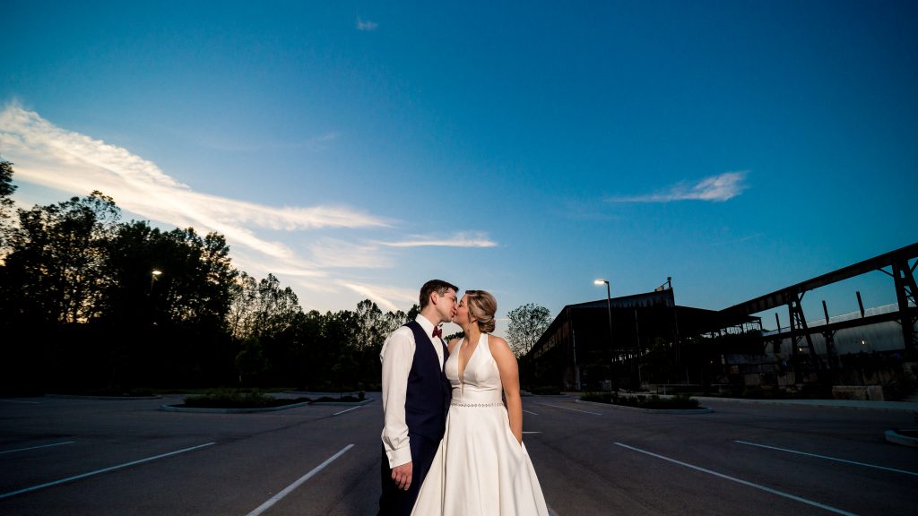 Sam + Jeremiah at the end of their Woolery Mill wedding