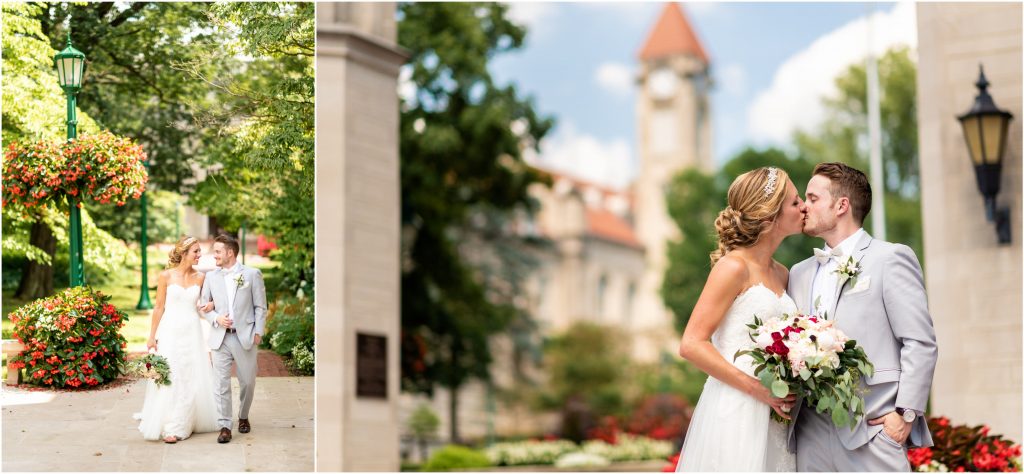 couple at the sample gates for their iu wedding