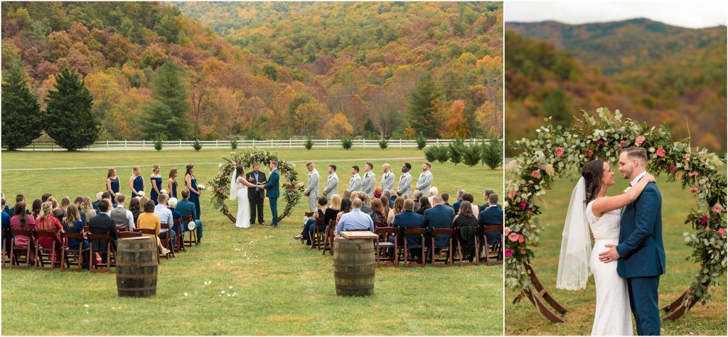 ceremony photos from farm at glen have wedding