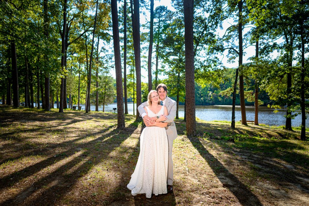 Couple in the woods at their Twin Lakes State Park Wedding Photography