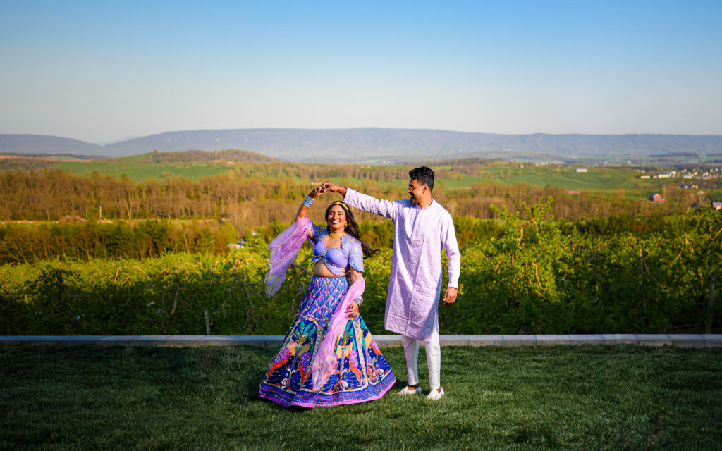 S + G at their lovely Indian Sangeet and Wedding at Showalter's Orchard in Timberville, VA