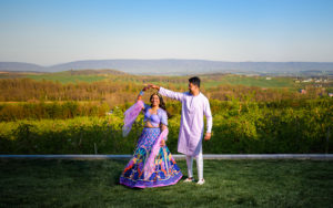 S + G at their lovely Indian Sangeet and Wedding at Showalter's Orchard in Timberville, VA