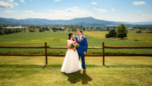 ShenWoods Wedding Photography in the field next to the mountain